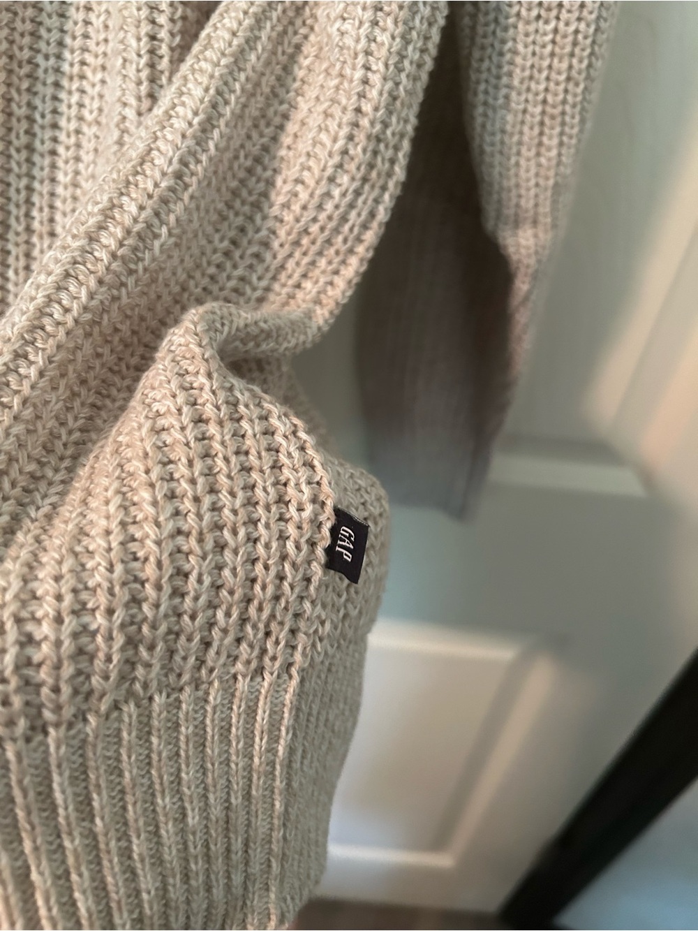 GAP Neutral Cream Ribbed Button Cardigan - Picture 4 of 7